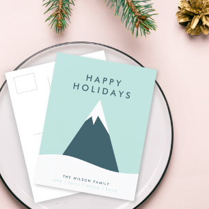 Holidays Snow Mountain   Scandinavian Minimalist Holiday Postcard