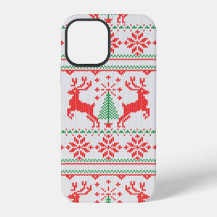 Holidays White Knit Christmas Ugly Sweater Ho Deer iPhone 12 Case