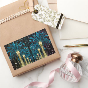Holidays Winter Palm Rectangular Sticker