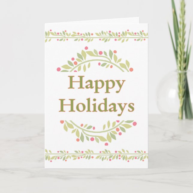 Holidays Wreath and Garland Card (Front)