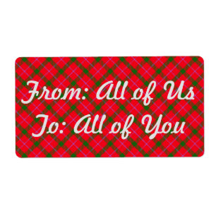 HolidayZ Plaid / Tartan - Gift Labels for Wrapping