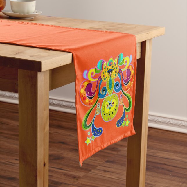 holiES - abstract happy holy Cow + your ideas Medium Table Runner (In Situ)