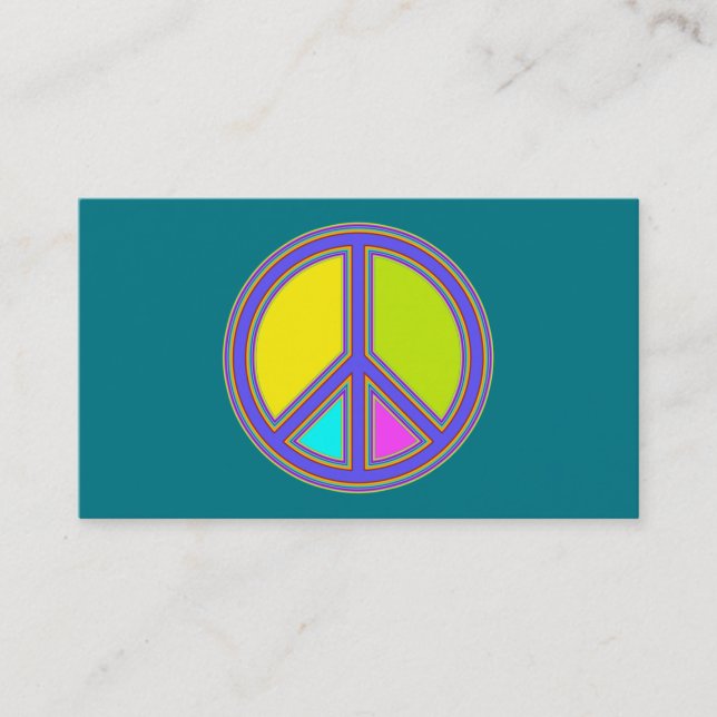 holiES - colourful PEACE sign + your ideas Business Card (Front)
