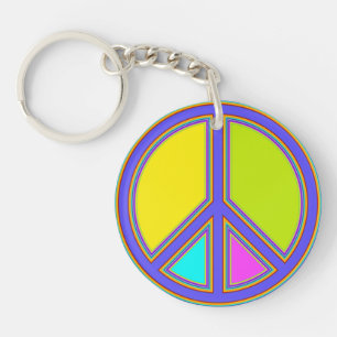 holiES - colourful PEACE sign + your ideas Key Ring