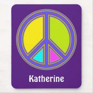 holiES - colourful PEACE sign + your ideas Mouse Pad
