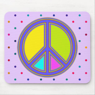 holiES - colourful PEACE sign + your ideas Mouse Pad
