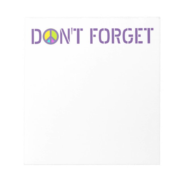 holiES - colourful PEACE sign + your ideas Notepad (Front)