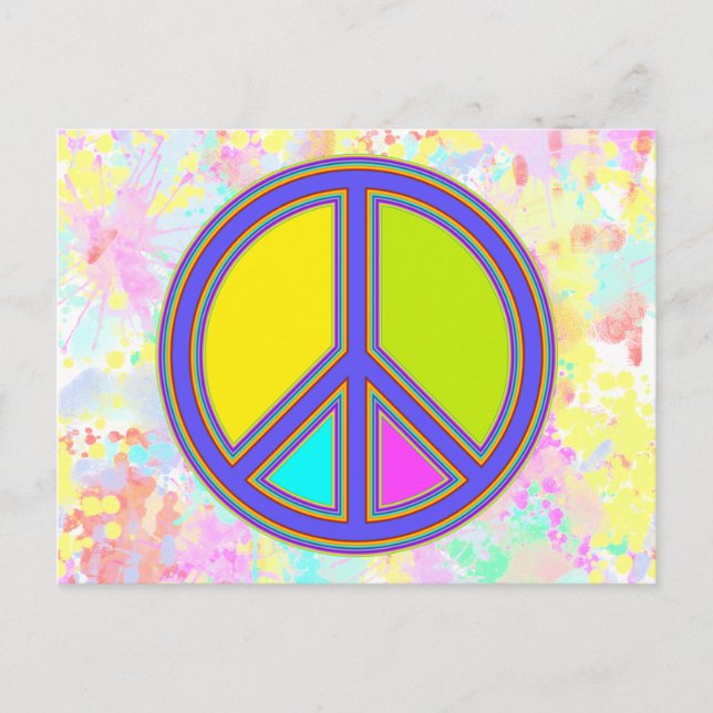 holiES - colourful PEACE sign + your ideas Postcard (Front)