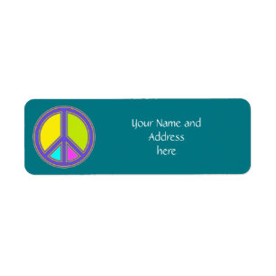 holiES - colourful PEACE sign + your ideas Return Address Label