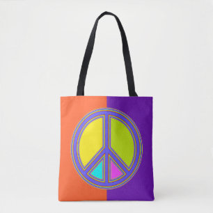 holiES - colourful PEACE sign + your ideas Tote Bag