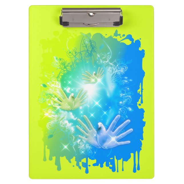 holiES - Flying Hands Pigeons ART Clipboard (Front)