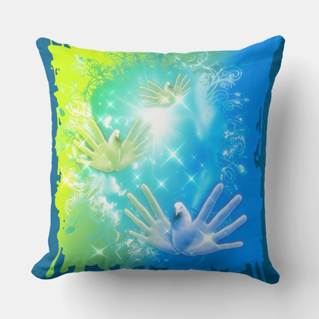 holiES - Flying Hands Pigeons ART Cushion (Front)