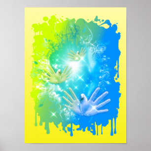 holiES - Flying Hands Pigeons ART Poster