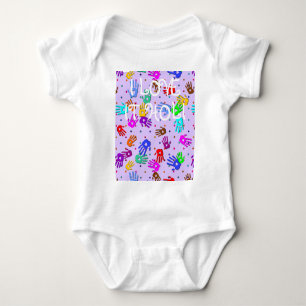 holiES - hand dots coloured pattern 1 Baby Bodysuit