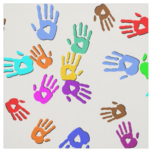 holiES - hands coloured pattern 1 + your backgr. Fabric (Swatch)