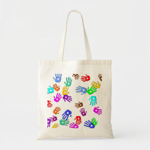 holiES - hands coloured pattern 1 + your backgr. Tote Bag