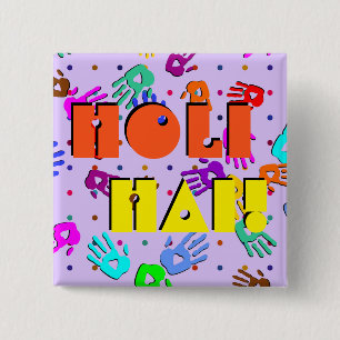 holiES - hands dots coloured pattern 1 15 Cm Square Badge