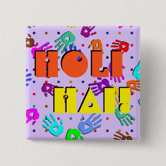 holiES - hands dots coloured pattern 1 15 Cm Square Badge