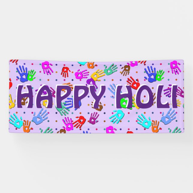 holiES - hands dots coloured pattern 1 Banner (Horizontal)