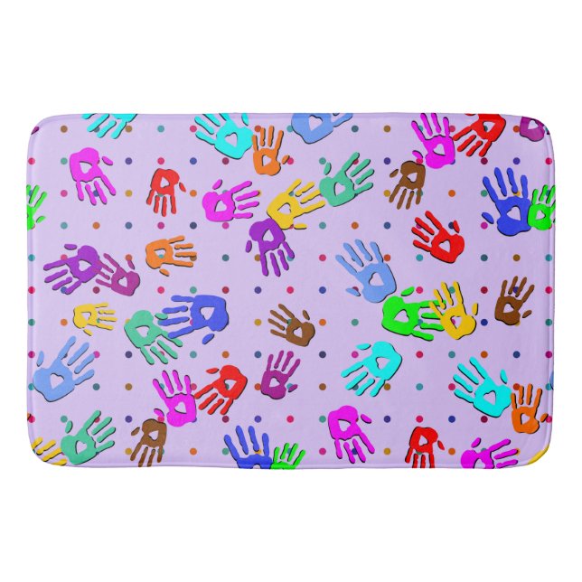 holiES - hands dots coloured pattern 1 Bath Mat (Front)