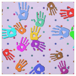 holiES - hands dots coloured pattern 1 Fabric