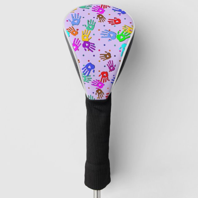 holiES - hands dots coloured pattern 1 Golf Head Cover (Front)