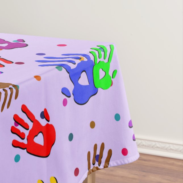 holiES - hands dots coloured pattern 1 Tablecloth (In Situ)