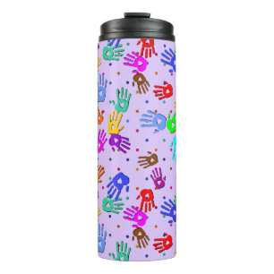 holiES - hands dots coloured pattern 1 Thermal Tumbler