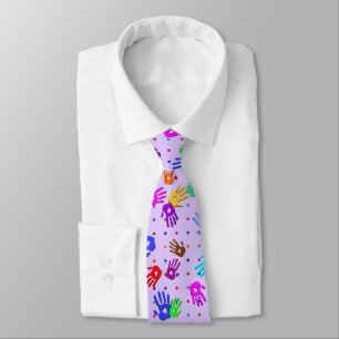 holiES - hands dots coloured pattern 1 Tie