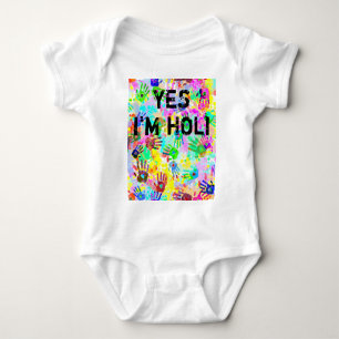 holiES - hands splashes coloured grunge pattern 2 Baby Bodysuit