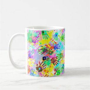 holiES - hands splashes coloured grunge pattern 2 Coffee Mug
