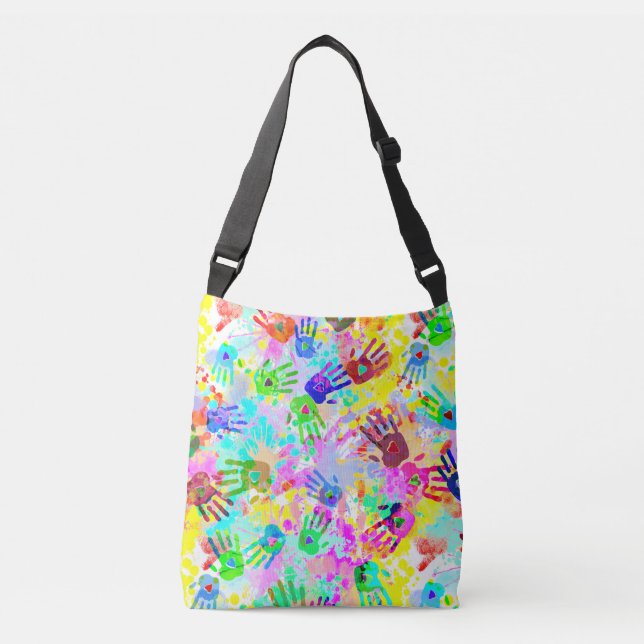 holiES - hands splashes coloured grunge pattern 2 Crossbody Bag (Front)