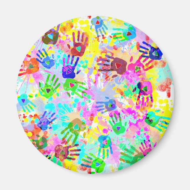 holiES - hands splashes coloured grunge pattern 2 Magnet (Front)