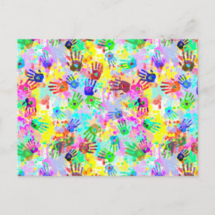 holiES - hands splashes coloured grunge pattern 2 Postcard