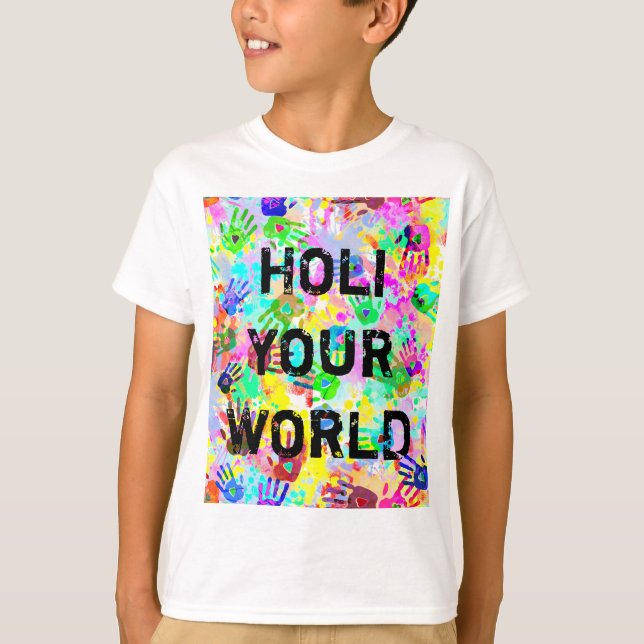 holiES - hands splashes coloured grunge pattern 2 T-Shirt (Front)