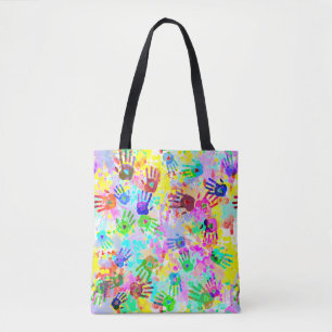 holiES - hands splashes coloured grunge pattern 2 Tote Bag