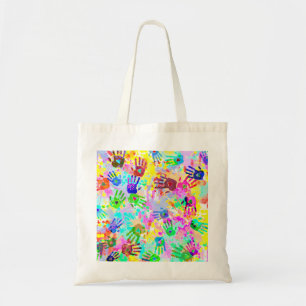 holiES - hands splashes coloured grunge pattern 2 Tote Bag