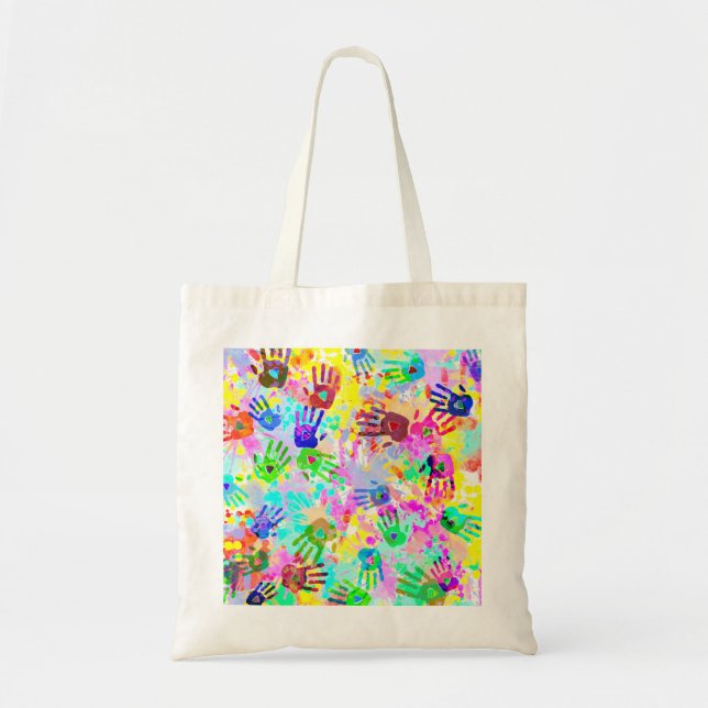 holiES - hands splashes coloured grunge pattern 2 Tote Bag (Front)