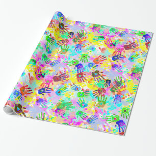 holiES - hands splashes coloured grunge pattern 2 Wrapping Paper