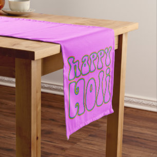 holiES - HAPPY HOLI simply coloured outline 1 Medium Table Runner