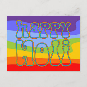 holiES - HAPPY HOLI simply coloured outline 1 Postcard