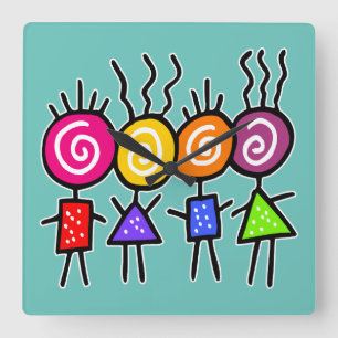 holiES - HOLI BEST FRIENDS + your ideas Square Wall Clock