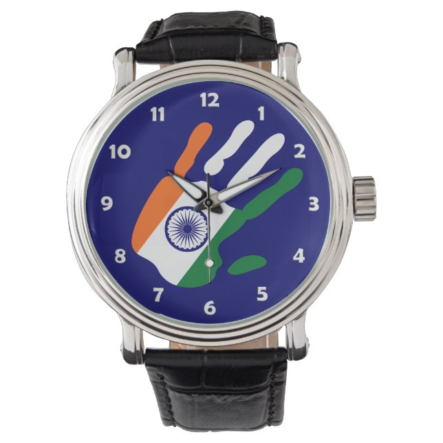 holiES - India Flag Hand - it's your time Watch (Front)