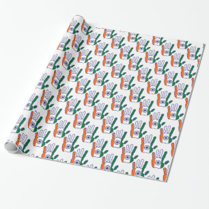 holiES - India Flag Hand + your backgrond colour Wrapping Paper