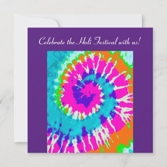 holiES - Power Spiral Batik Style Invitation (Front)