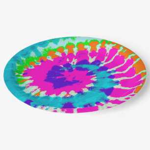 holiES - Power Spiral Batik Style Paper Plate