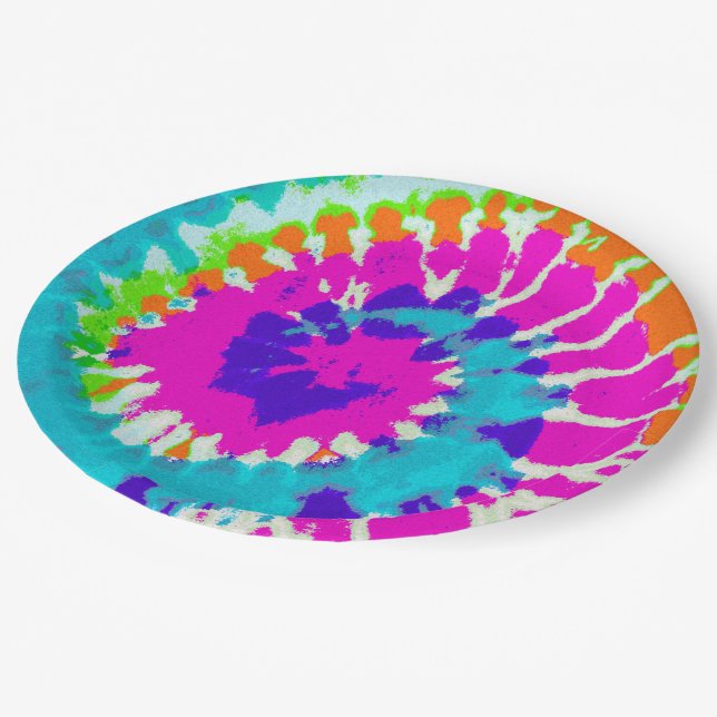 holiES - Power Spiral Batik Style Paper Plate (Angled)