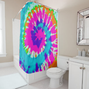 holiES - Power Spiral Batik Style Shower Curtain