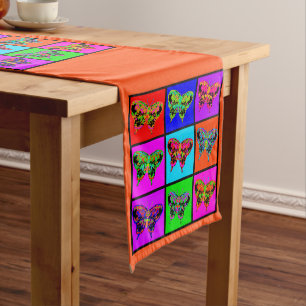 holiES - Psychedelic Butterflies Mosaic Medium Table Runner