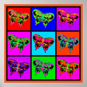 holiES - Psychedelic Butterflies Mosaic Poster